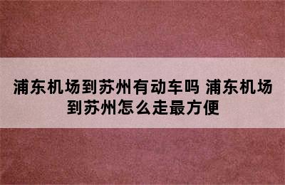 浦东机场到苏州有动车吗 浦东机场到苏州怎么走最方便